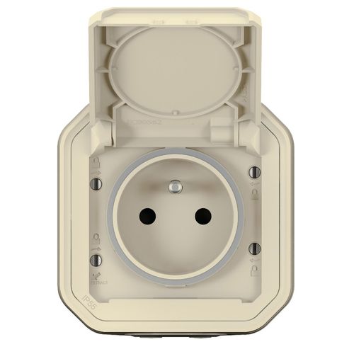 Nowe Plexo - Gniazdo 2P+Z zaciski automatyczne, komplet natynkowy 16A-250V~- piaskowe - Legrand 069776L na Arena.pl