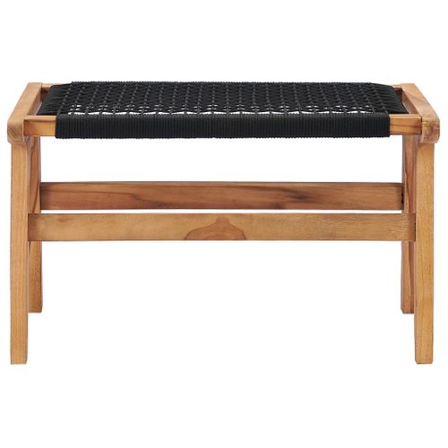 Krzesło z podnóżkiem, lite drewno tekowe i sznurek na Arena.pl