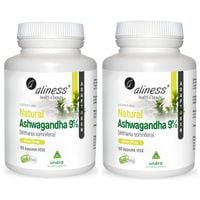 2 x ASHWAGANDHA 9% 570 mg 100 kaps ALINESS | STRES Kortyzol PAMIĘĆ SEN