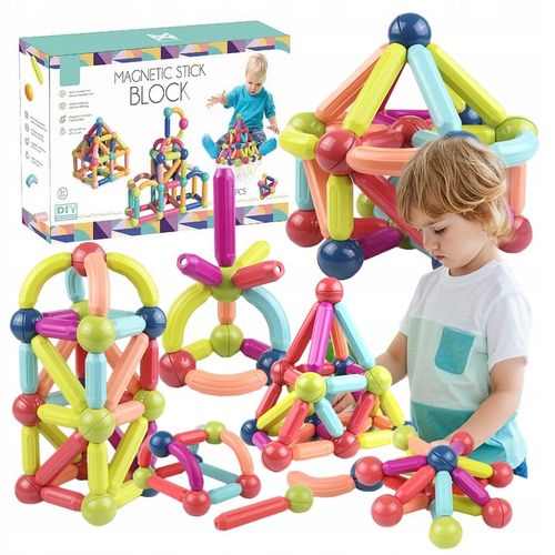 KLOCKI MAGNETYCZNE MAGNETIC STICKS Edukacja 120 EL na Arena.pl