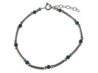 OKSYDOWANA SREBRNA BRANSOLETA TURKUSOWE KORALIKI
