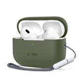 Etui Silikonowe Tech-Protect z Smyczą DO AirPods Pro 1, 2 Oliwkowe