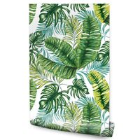 Tapeta LIŚCIE Tropikalne Akwarela Dżungla Natura