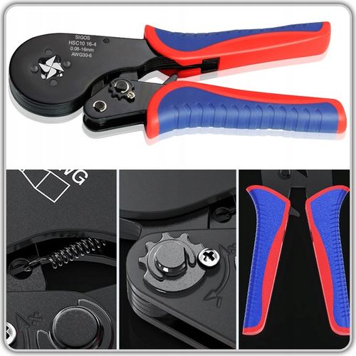 ZACISKARKA PRASKA TULEJEK KABLI CZWOROKĄTNA 0,08 - 16mm + 1200 TULEJKI na Arena.pl