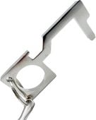 Higieniczny Brelok Otwieracz do Drzwi Butelki Metal Srebrny 7cm Bezdotykowy