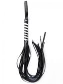 black white long stripe flogger