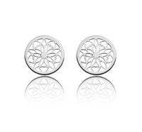 KOLCZYKI AŻUROWE, SREBRNE KOŁA ROZETY wyprodukowano w Polsce