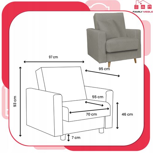 Zestaw mebli wypoczynkowy Rene wersalka kanapa fotele Bonell Family Meble na Arena.pl
