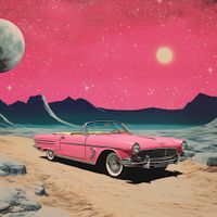 Plakat 100x100cm Kabriolet W Kosmosie