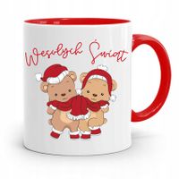 Kubek Czerwony Świąteczny Pod Choinkę Na Mikołaja Z Nadrukiem Ze Zdjęciem