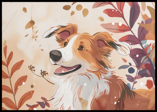 Plakat 84x59,5cm Collie Jesienną Porą na Arena.pl