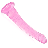 Dildo do pochwy z przyssawką 19 cm penis korek elastyczny żyły miękki anal