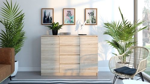 KOMODA 2 DRZWI 4 SZUFLADY SONOMA KOMPLET na Arena.pl