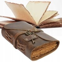 NOTATNIK DZIENNIK NOTES SKÓRZANY RETRO VINTAGE BAWEŁNIANE KARTKI 15x10cm