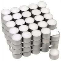 100 ŚWIECZEK TEALIGHT PODGRZEWACZE W ALUMINIUM CZAS PALENIA 8H BEZZAPACHOWE