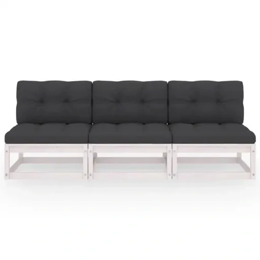 3-osobowa sofa z poduszkami, lite drewno sosnowe zdjęcie 7