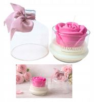 Świeca sojowa w szkle RÓŻA RÓŻOWA klosz prezent dla niej na dzień kobiet