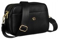 Torebka damska listonoszka na ramię czarna ROVICKY mała torba na pasku