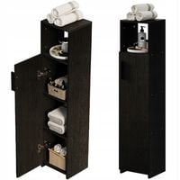 Szafka łazienkowa słupek wąski czarny drzwi wysoki półki nowoczesna 101 cm