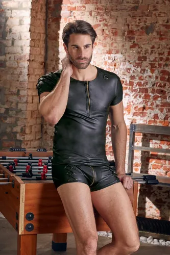 nek koszulka męska czarna matowa ze sznurowaniem i zamkiem s na Arena.pl