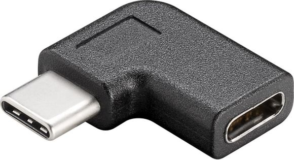 Adapter kątowy USB-C gniazdo-wtyk Czarny