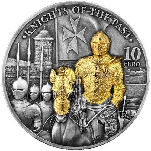 Malta: Knights of the Past pozłacany 2 uncje Srebra 2023 High Relief Antiqued Coin na Arena.pl