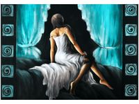 OBRAZ DRUK KOBIETA TURKUSIE