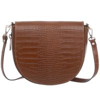 VERA PELLE torebka damska skórzana listonoszka kroko z paskiem V448 camel