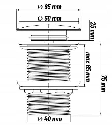 KOREK KLIK KLAK DO UMYWALKI MOSIĘŻNY UMYWALKOWY BEZ PRZELEWU CHROM 1 na Arena.pl