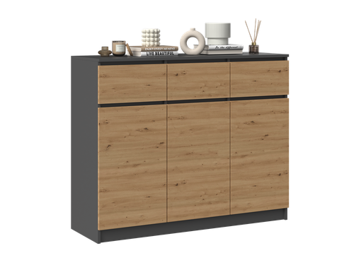 KOMODA 3D3S - ANTRACYT / DĄB ARTISAN na Arena.pl