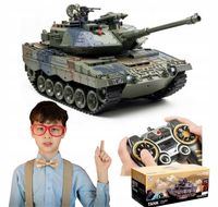 Duży Dymiący CZOŁG zdalnie sterowany na kulki 2.4GHz 1:18 LEOPARD 2
