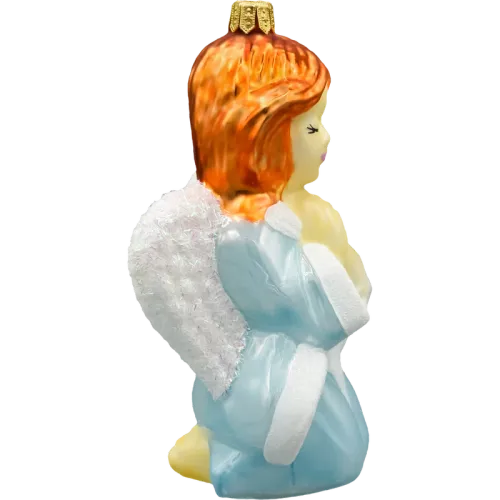 Bombka choinkowa szklana: Anioł w modlitwie: niebieski na Arena.pl