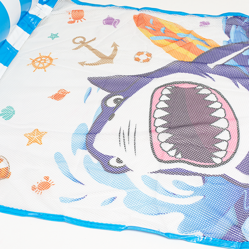 Materac Dmuchany Do Pływania Plażowy Z Siatką Niebieski Rekin na Arena.pl