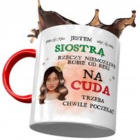 Kubek Czerwony Dla Siostry Na Urodziny Na Prezent Z Nadrukiem Ze Zdjęciem