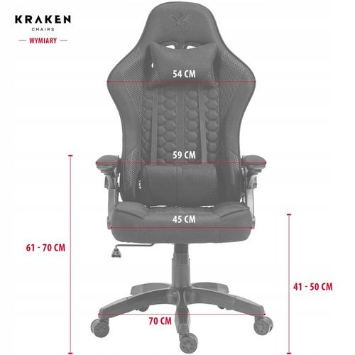 Fotel Gamingowy Biurowy Obrotowy Kubełkowy Krzesło Biurowe Czarny na Arena.pl