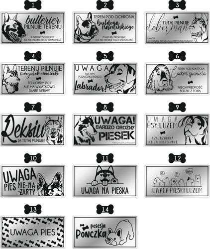 UWAGA PIES tabliczka informacyjna grawer BULDOG na Arena.pl
