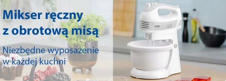 MIKSER RĘCZNY ZHM 2459S Z MISĄ 700W BIAŁY 4 KOŃCÓWKI ROBOT KUCHENNY zdjęcie 13