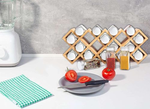 Stojak bambusowy na przyprawy KOCHEN 18 słoików na Arena.pl