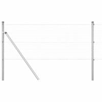 Ogrodzenie z słupkami Srebrny 0,5 x 10 m Stal