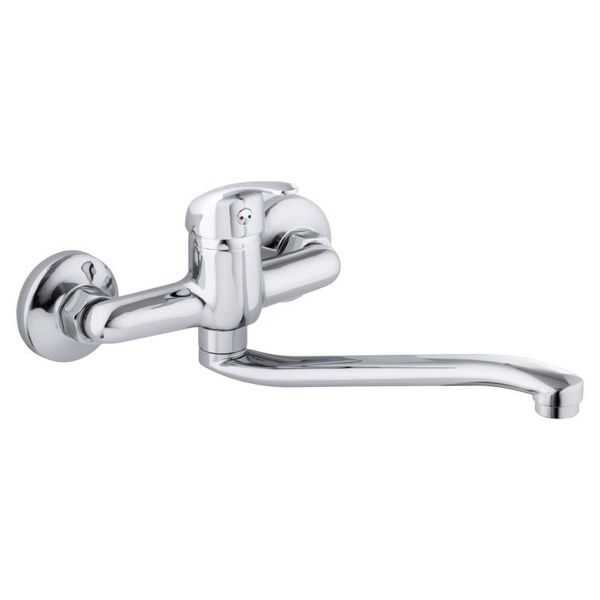 BATERIA KUCHENNA ŚCIENNA KRAN OBROTOWY DŁUGI CHROM zdjęcie 1