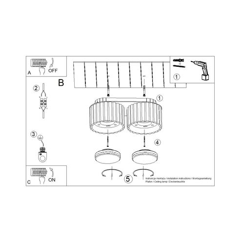 Plafon AURA 2 mocca Gx53 na Arena.pl