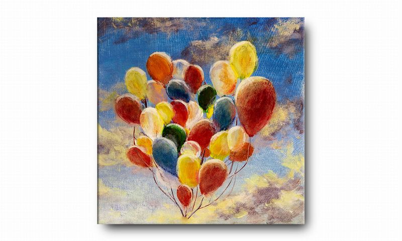 OBRAZ NA PŁÓTNIE 007 Balony 40x40cm zdjęcie 2