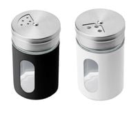 Solniczka pieprzniczka zestaw ALCANO 90 ml biały & czarny black&white