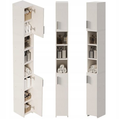 Regał łazienkowy stojący szafa biały loft szafka półka słupek wysoki 182 cm na Arena.pl