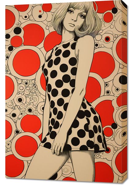 Obraz 60x90cm Czerwone Kropki zdjęcie 1