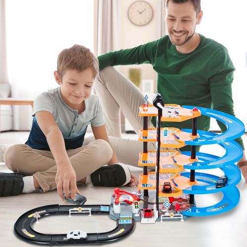 PARKING GARAŻ DLA SAMOCHODÓW 4 AUTA TOR WYŚCIGOWY ZJEŻDŻALNIA 4 PIĘTRA na Arena.pl