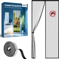 Moskitiera Magnetyczna na Drzwi Balkonowe 100x200 cm Mocna Siatka Czarna