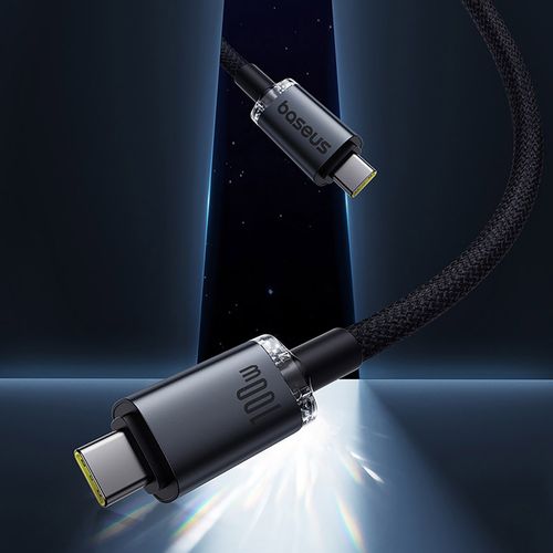 Kabel przewód Crystal Shine USB-C - USB-C USB3.2 100W 20Gbps 1.5m - czarny na Arena.pl