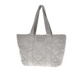 Laura Biaggi - modna torebka shopper nylonowa pikowana szary 0400-024