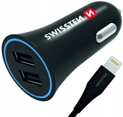 ŁADOWARKA SAMOCHODOWA z kablem Lightning 2x USB na Arena.pl